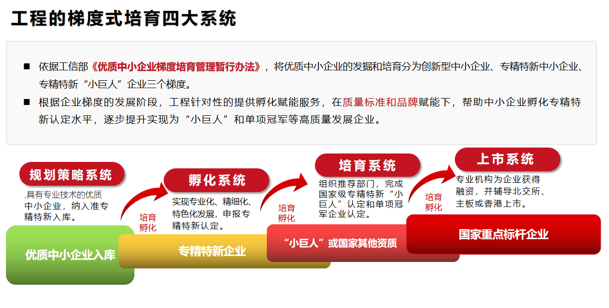 優(yōu)質(zhì)企業(yè)準(zhǔn)專精特新入庫工程